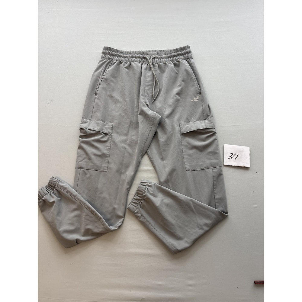 BCG Mens Gray Activewear Jogger Cargo Pants Size S Drawstring Waist Athletic